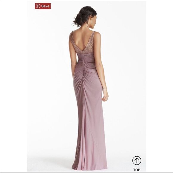 David’s Bridal Bridesmaid Dress in Rose Gold F15749M size 18 NWT - Picture 2 of 7